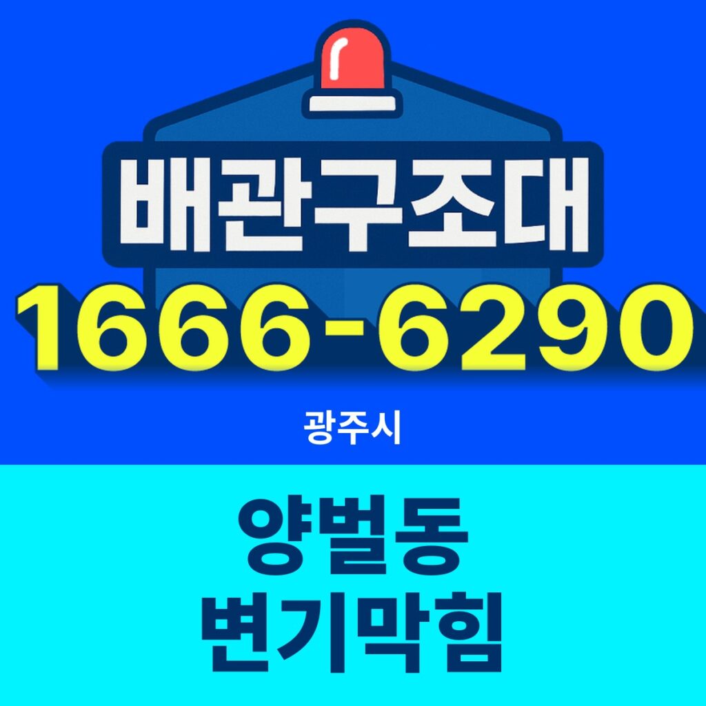 광주시 양벌동 변기막힘 출동 현장