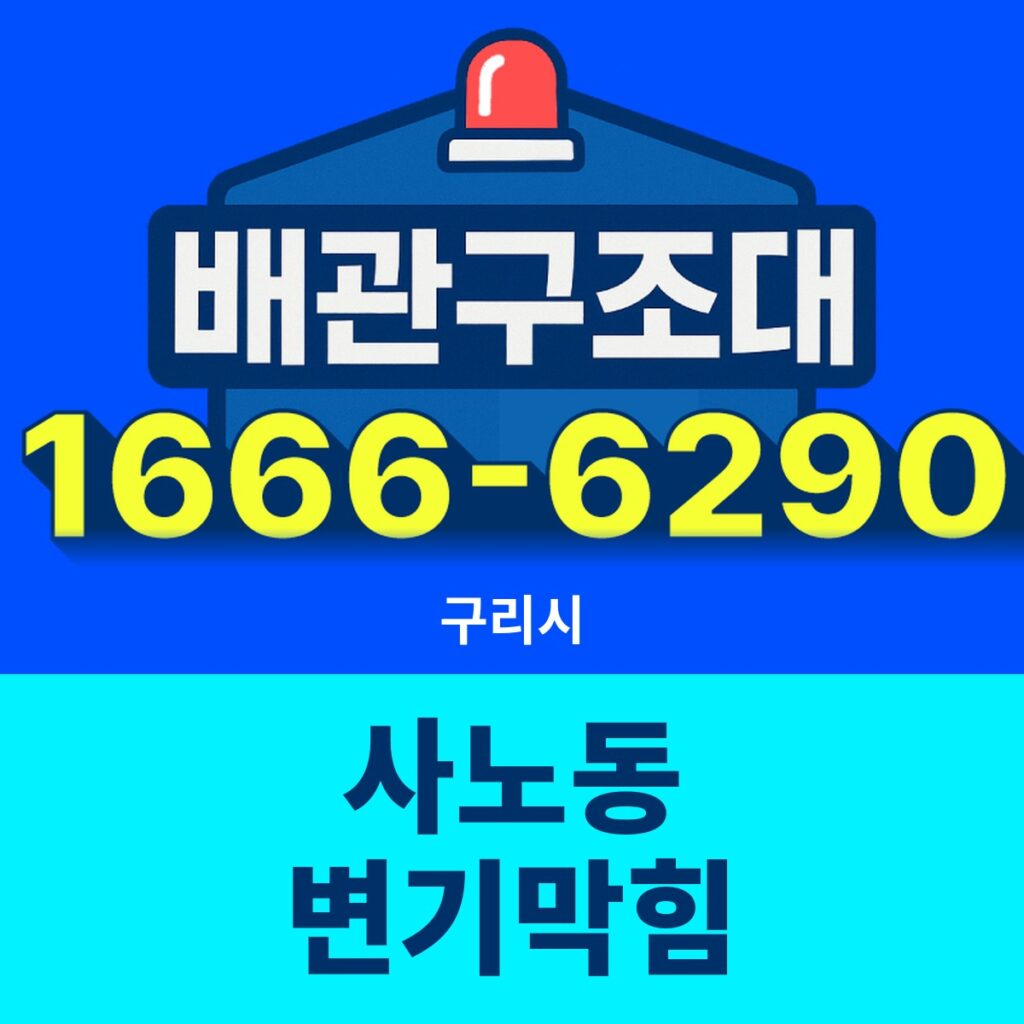 구리시 사노동 변기막힘 출동 현장