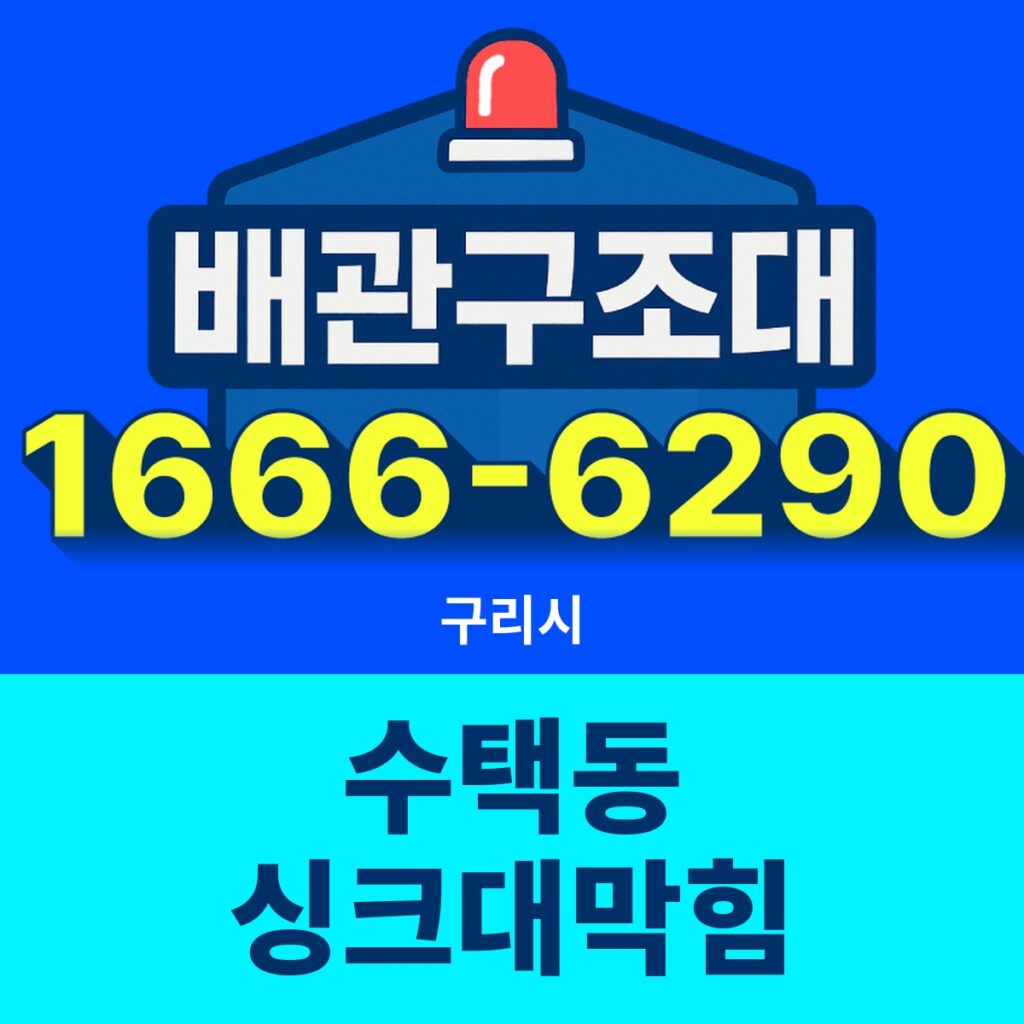 구리시 수택동 싱크대막힘 출동 현장