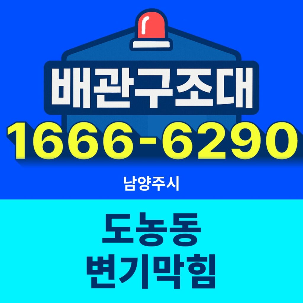 남양주시 도농동 변기막힘 출동 현장