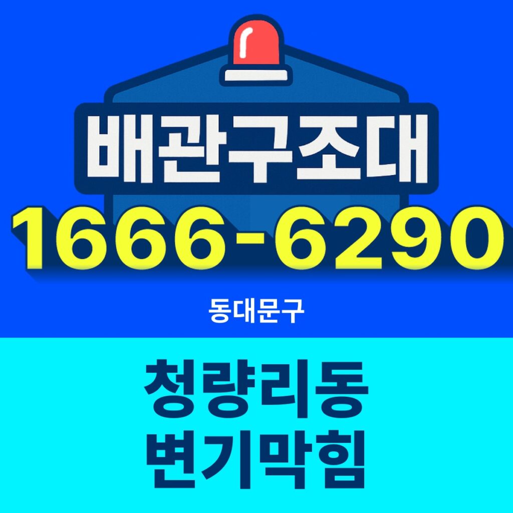 동대문구 청량리동 변기막힘 출동 현장