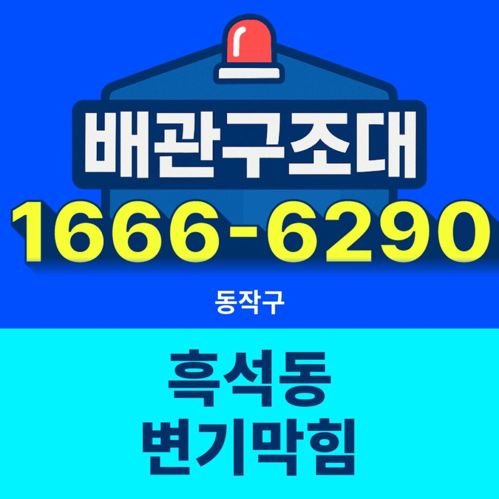 동작구 흑석동 변기막힘 출동 현장