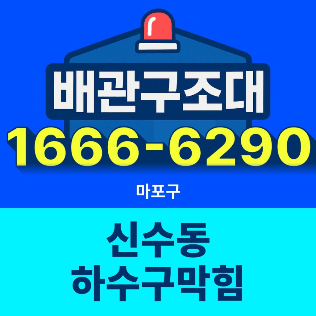 마포구 신수동 하수구막힘 출동 현장