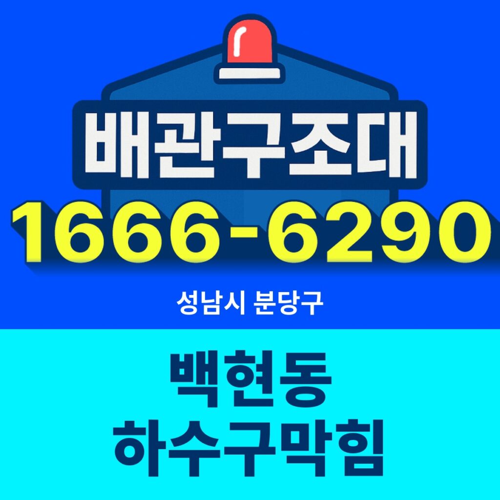 성남시 분당구 백현동 하수구막힘 출동 현장