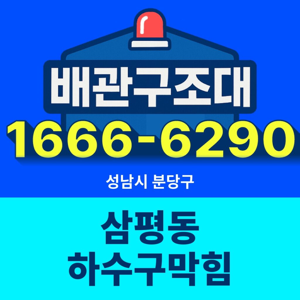 성남시 분당구 삼평동 하수구막힘 출동 현장
