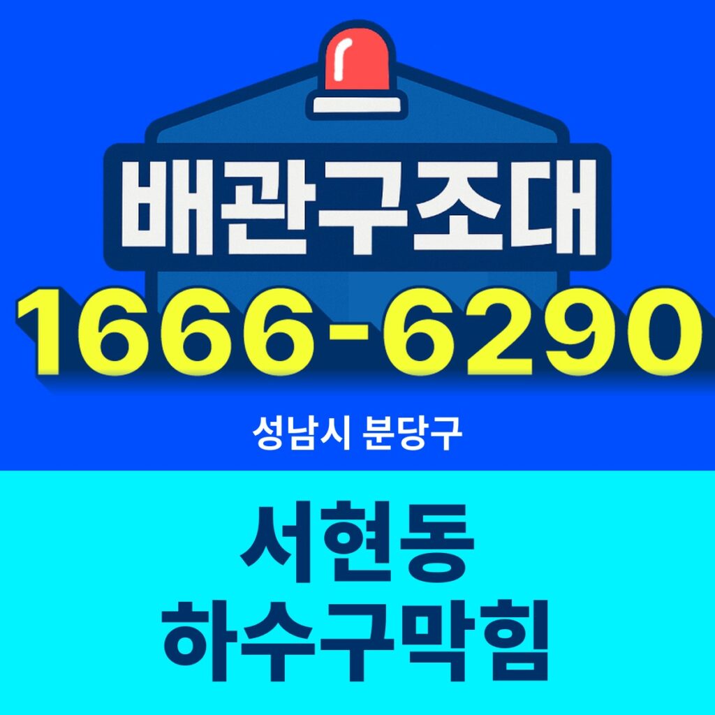 성남시 분당구 서현동 하수구막힘 출동 현장