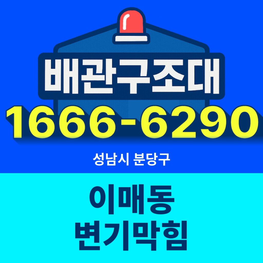 성남시 분당구 이매동 변기막힘 출동 현장