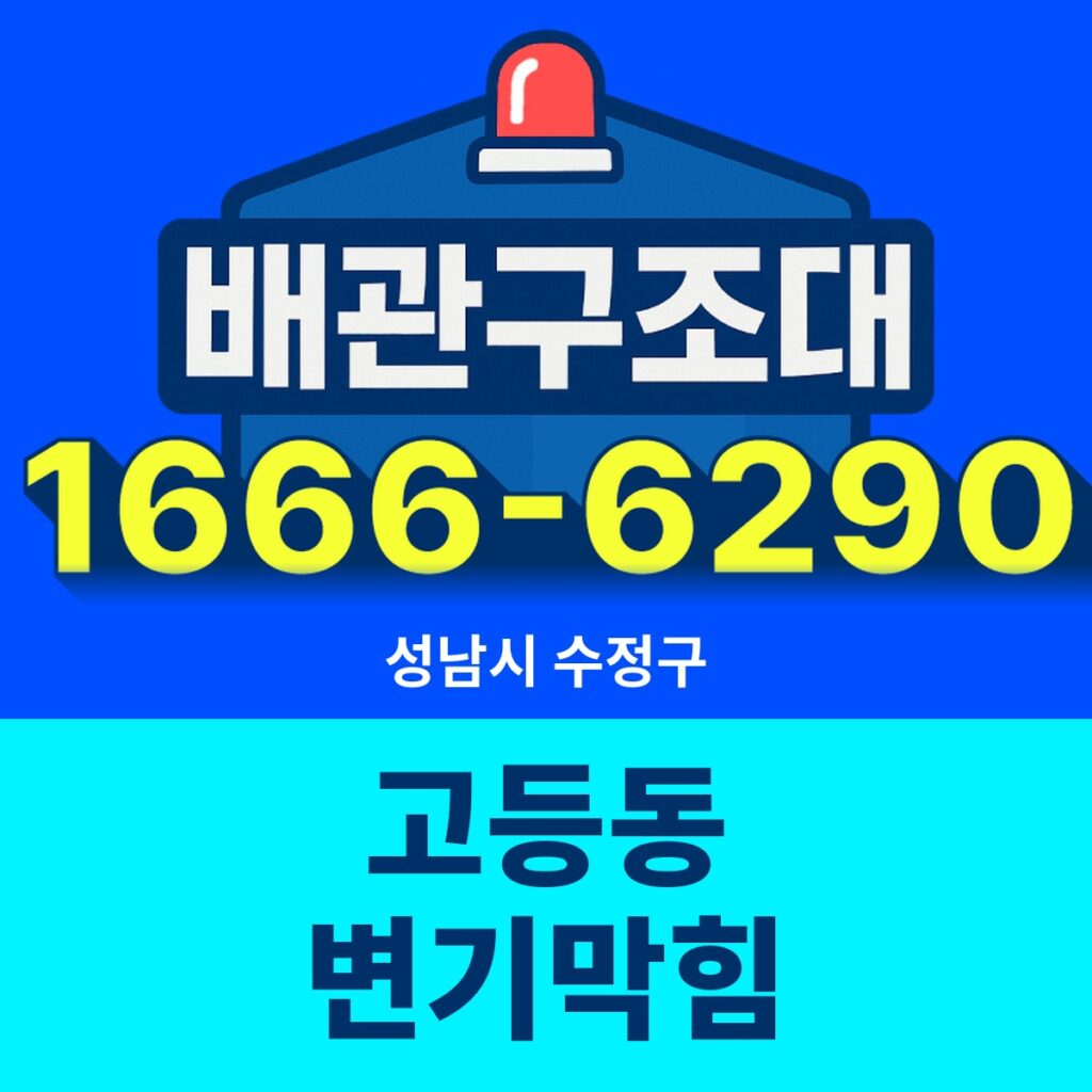 성남시 수정구 고등동 변기막힘 출동 현장