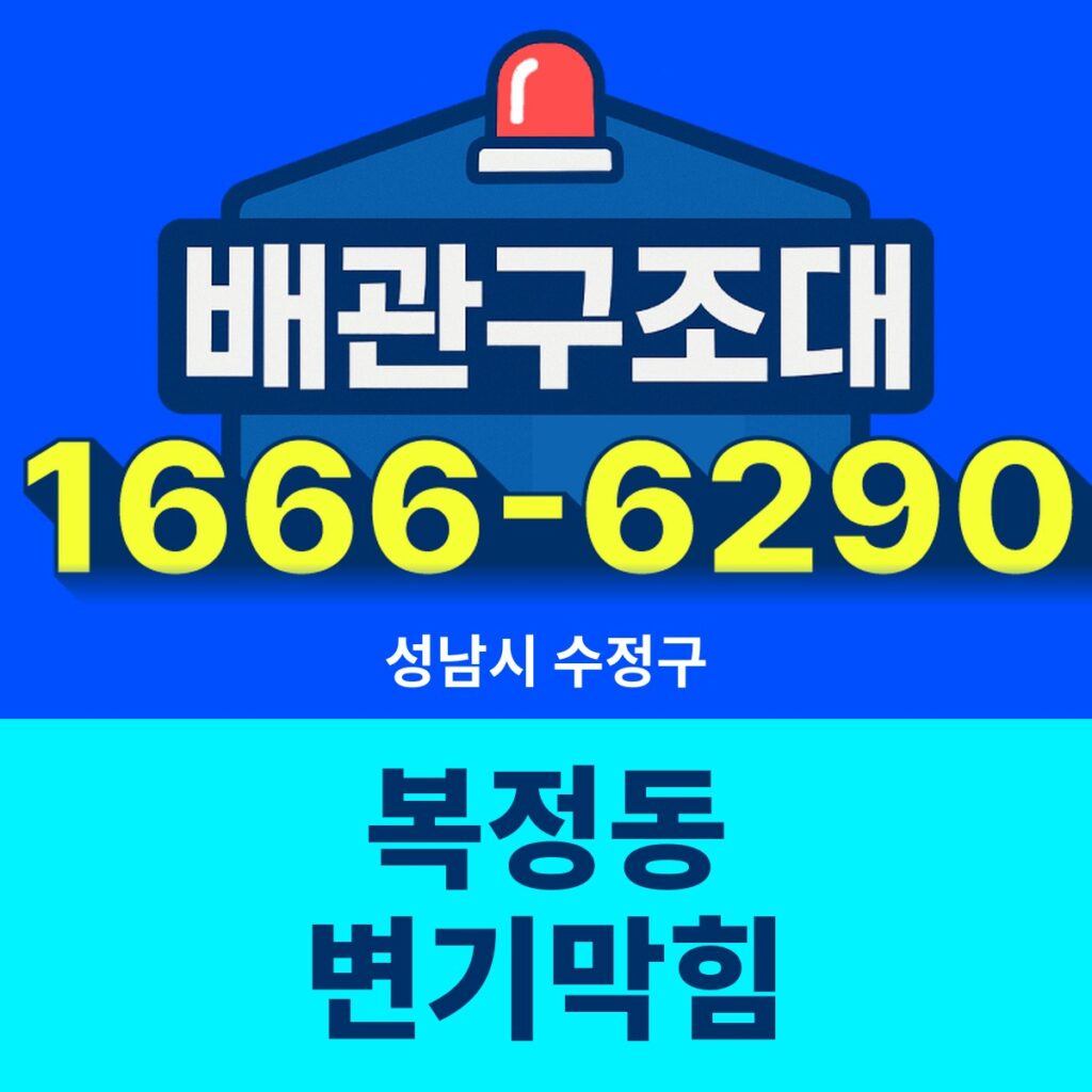 성남시 수정구 복정동 변기막힘 출동 현장