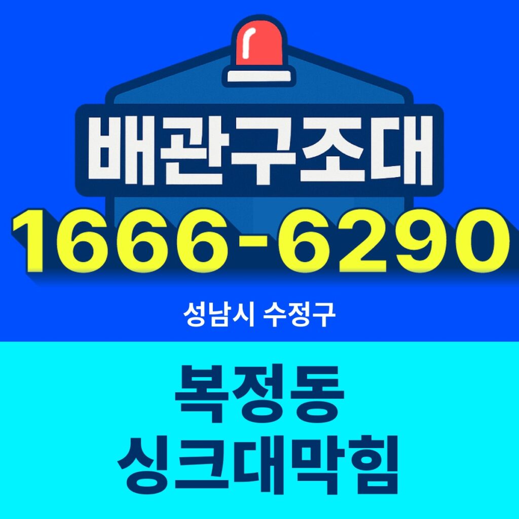 성남시 수정구 복정동 싱크대막힘 출동 현장
