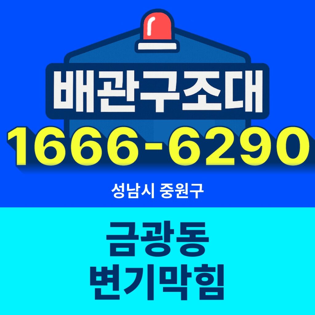 성남시 중원구 금광동 변기막힘 출동 현장