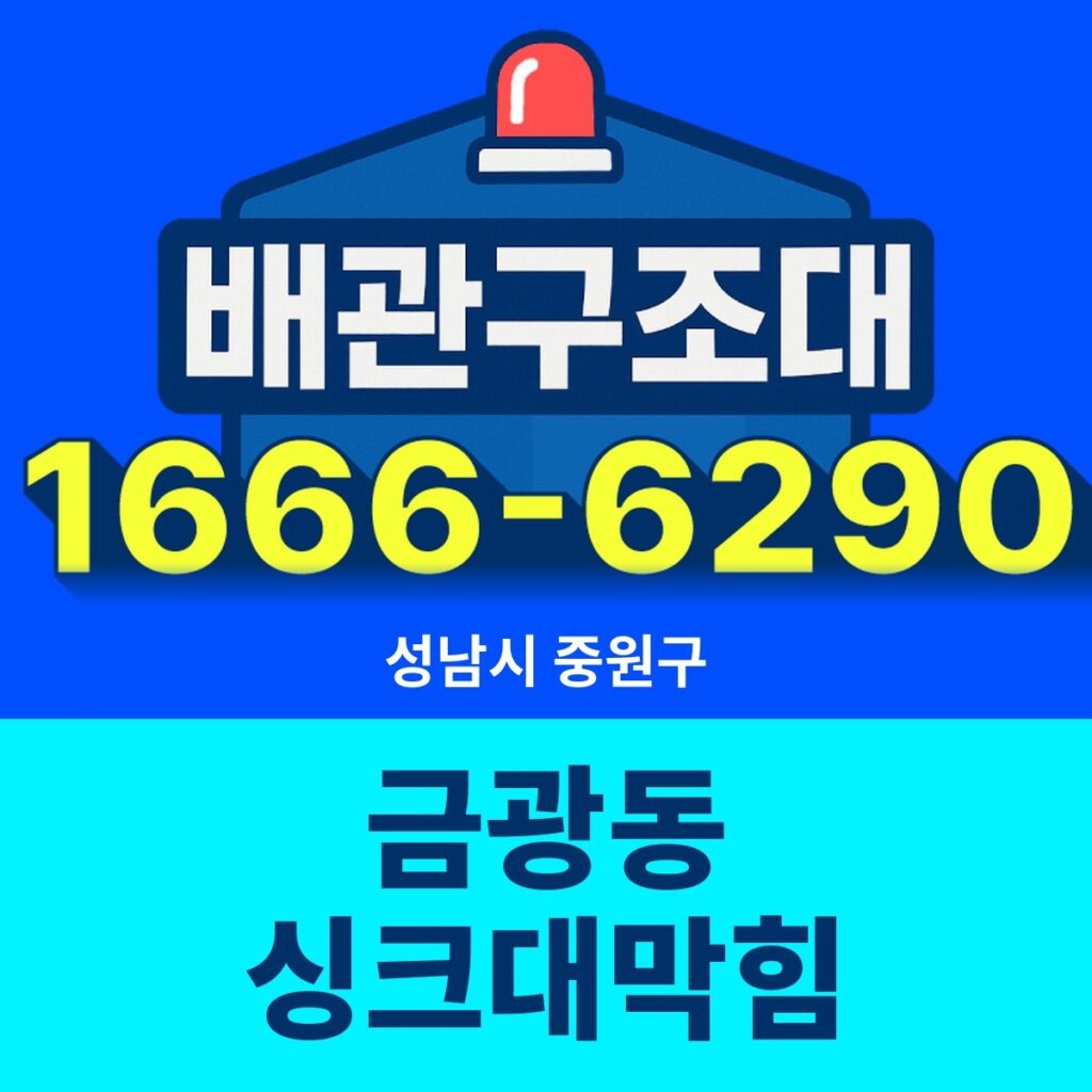 성남시 중원구 금광동 싱크대막힘 출동 현장