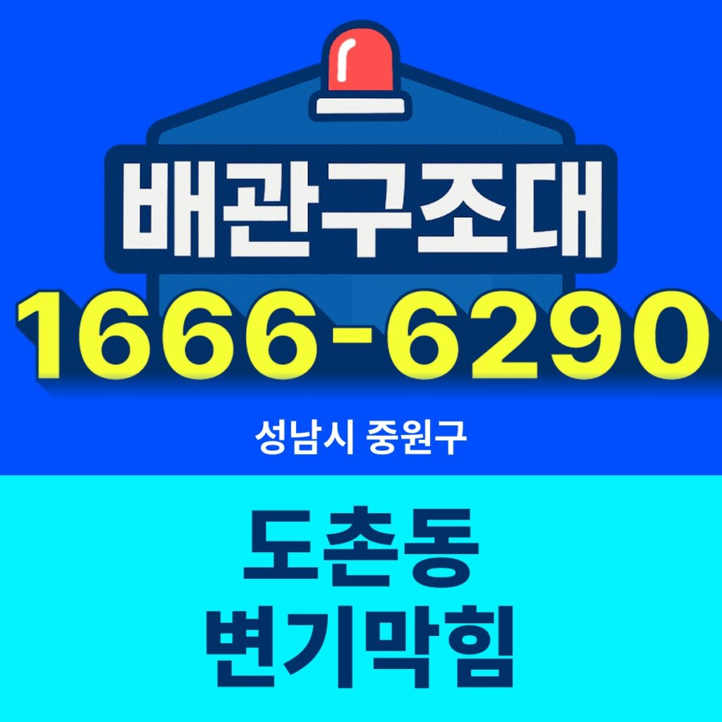 성남시 중원구 도촌동 변기막힘 출동 현장