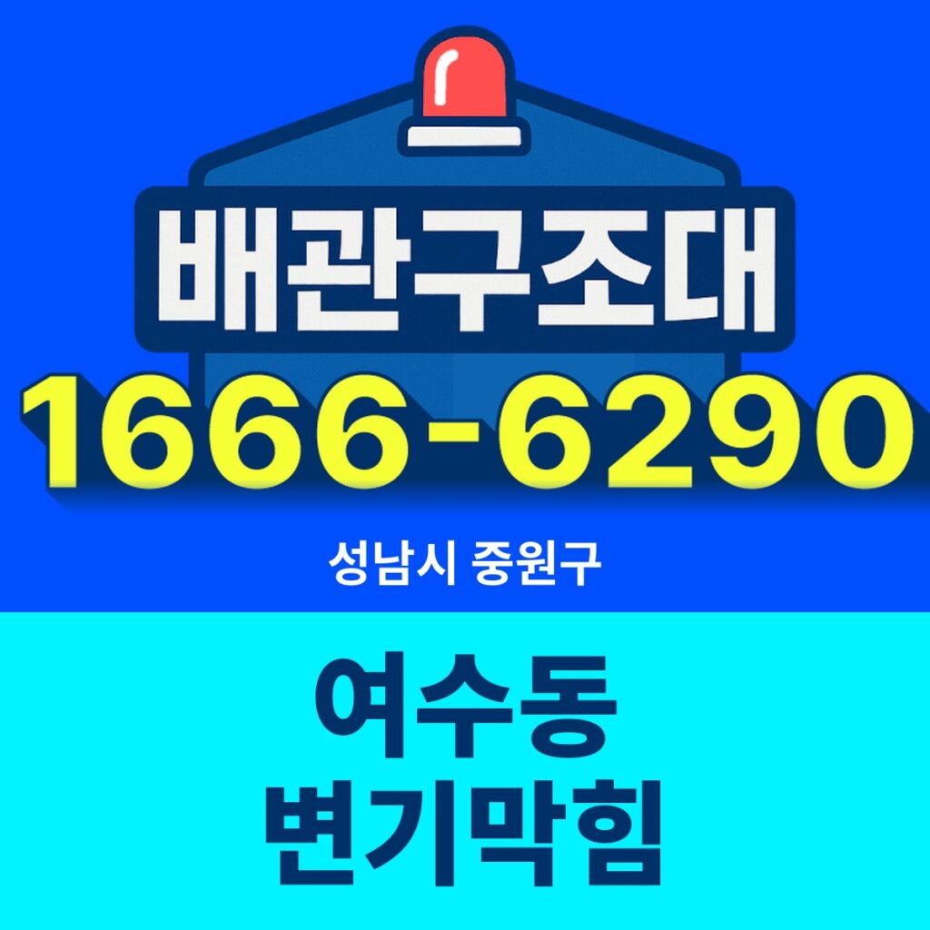성남시 중원구 여수동 변기막힘 출동 현장
