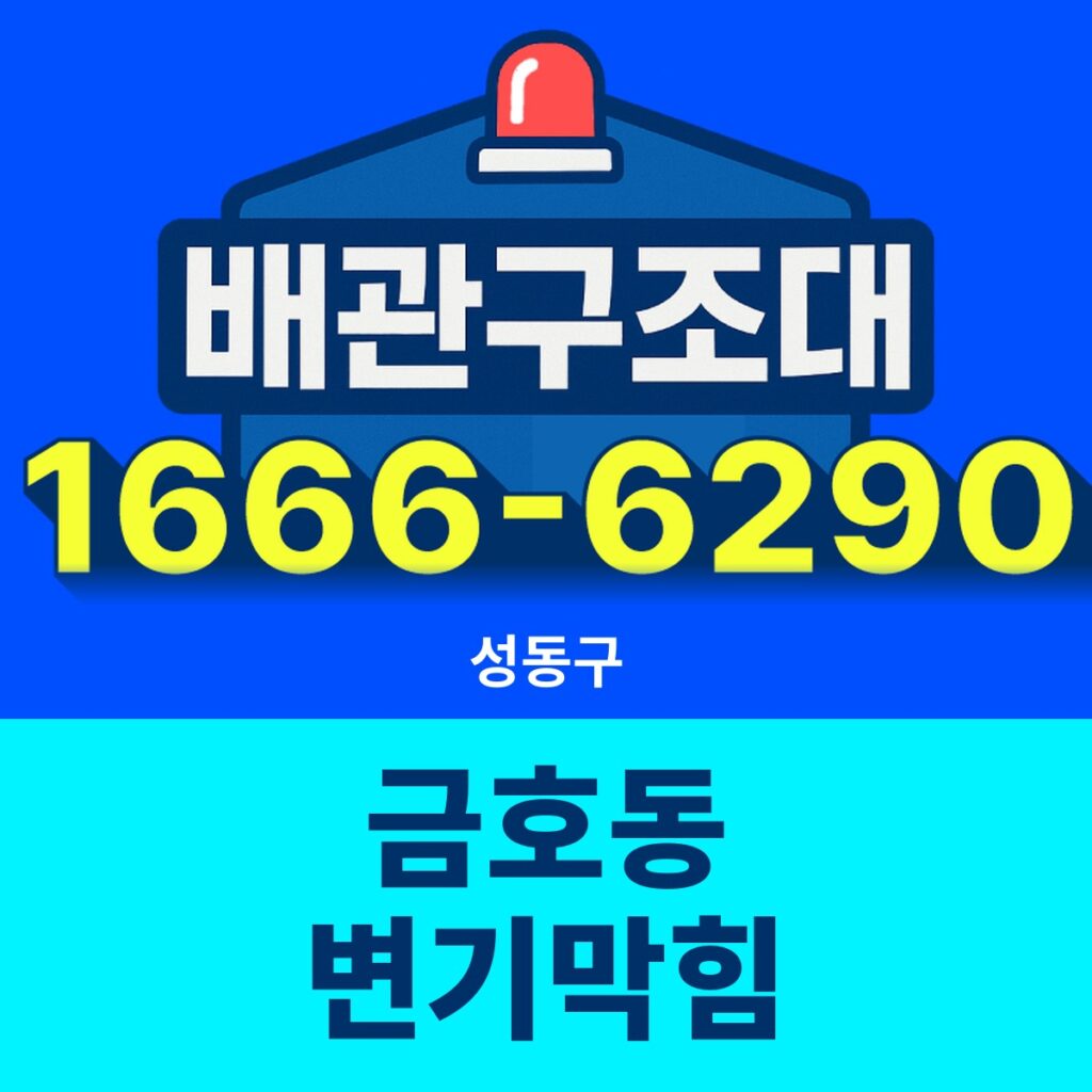 성동구 금호동 변기막힘 출동 현장