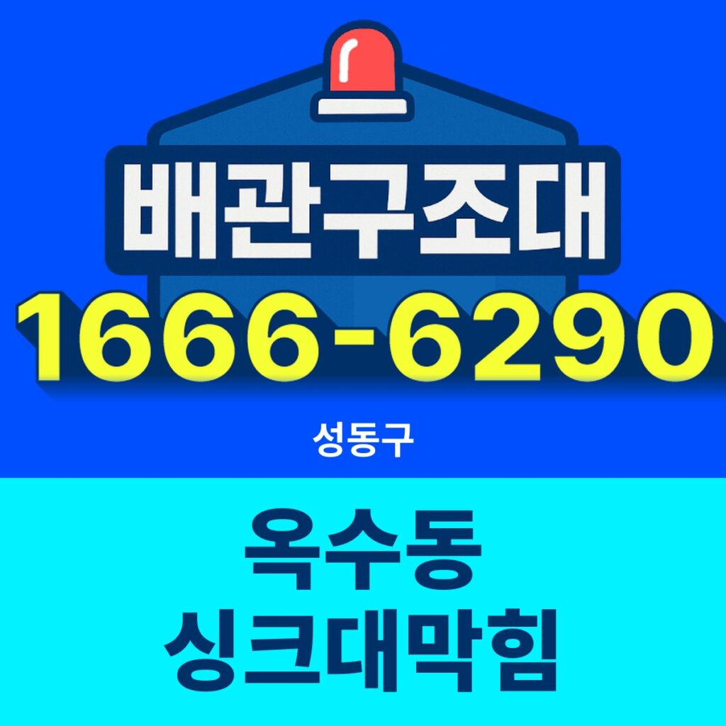 성동구 옥수동 싱크대막힘 출동 현장