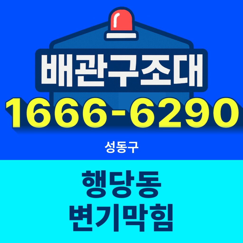 성동구 행당동 변기막힘 출동 현장