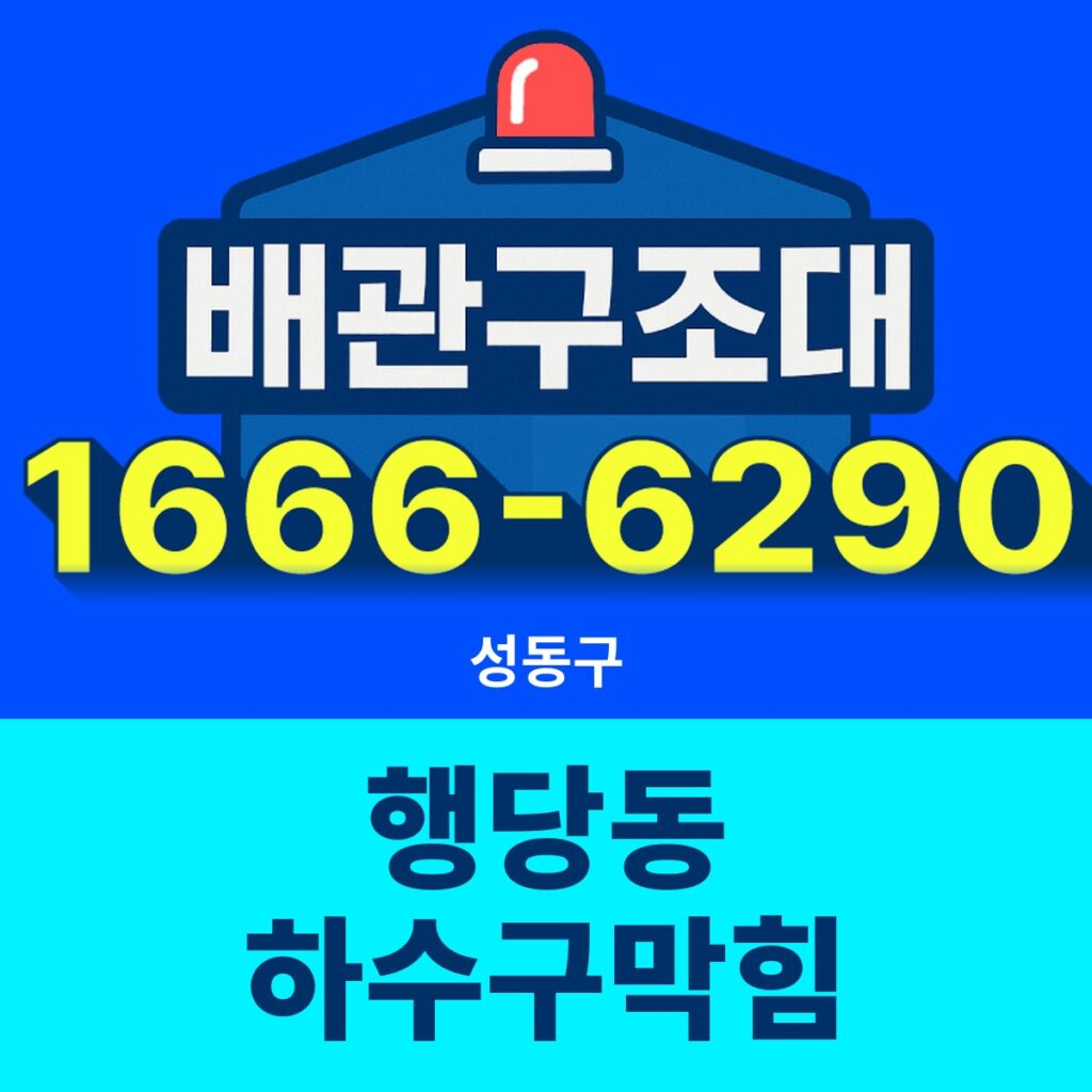 성동구 행당동 하수구막힘 출동 현장