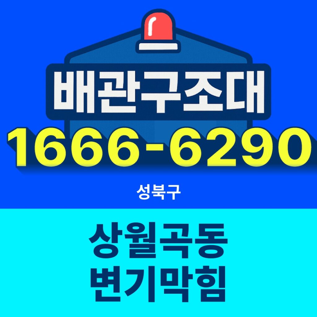 성북구 상월곡동 변기막힘 출동 현장