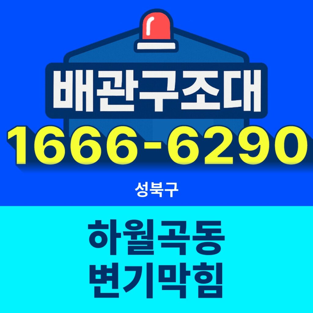 성북구 하월곡동 변기막힘 출동 현장