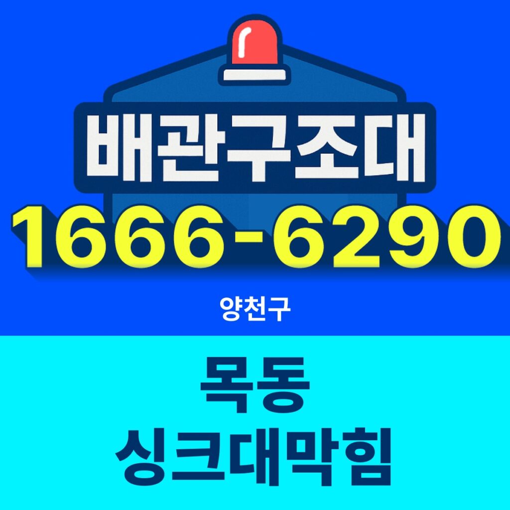 양천구 목동 싱크대막힘 출동 현장