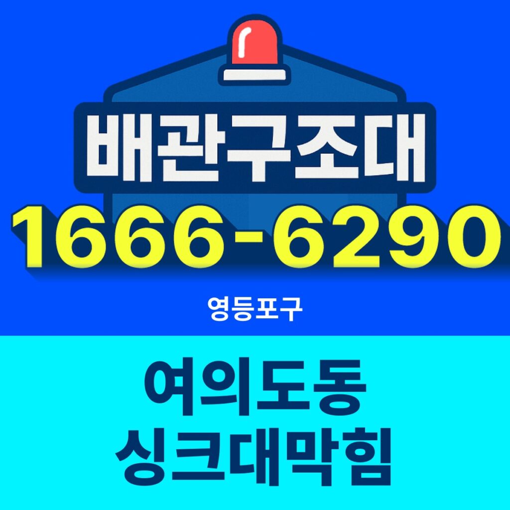 영등포구 여의도동 싱크대막힘 출동 현장