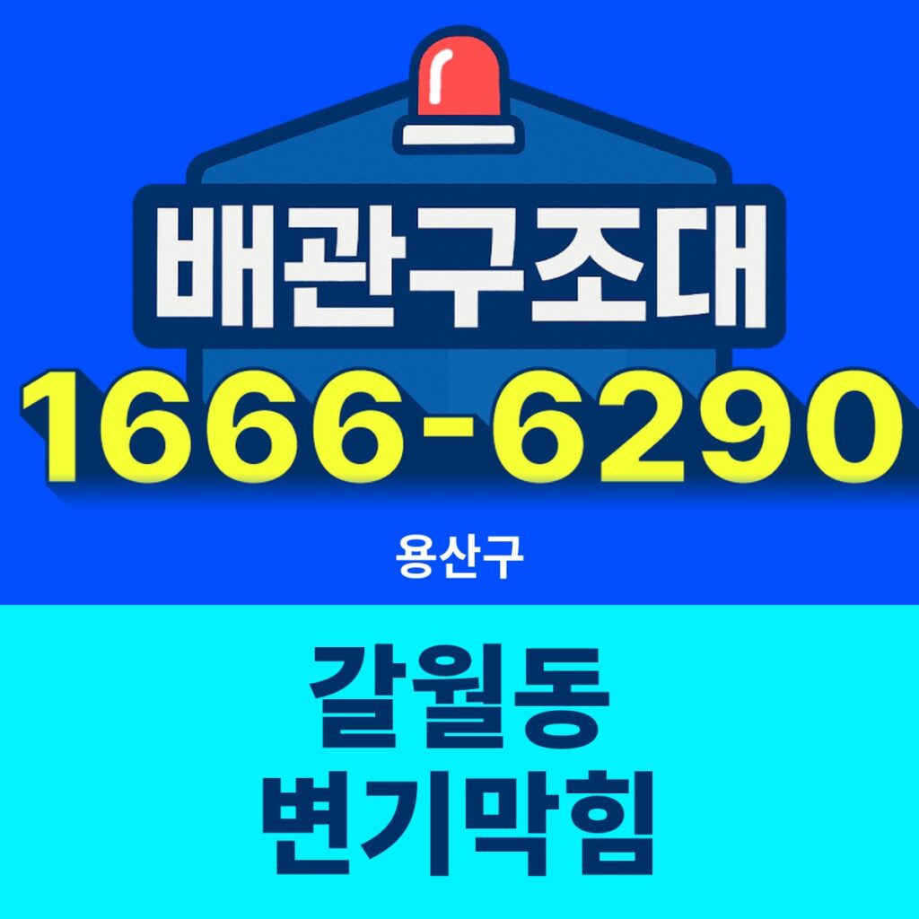 용산구 갈월동 변기막힘 출동 현장