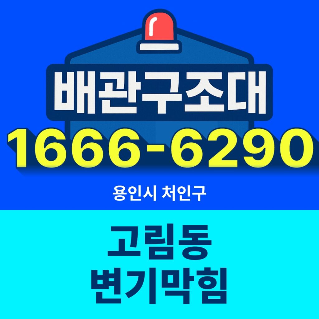 용인시 처인구 고림동 변기막힘 출동 현장