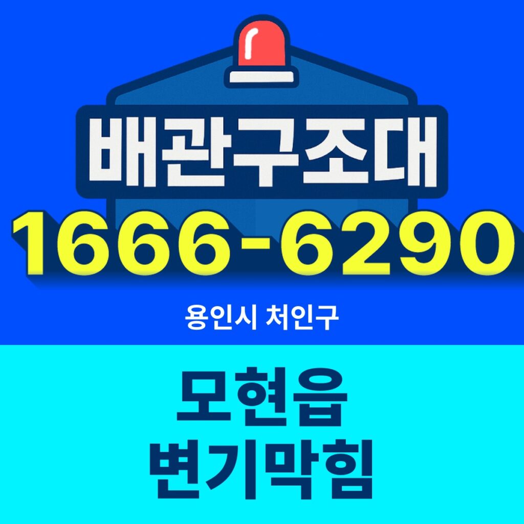 용인시 처인구 모현읍 변기막힘 출동 현장