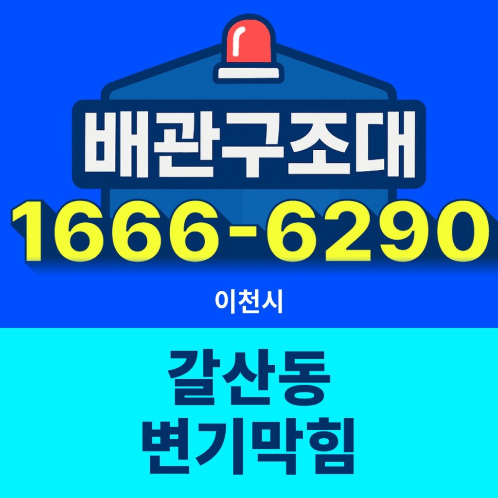 이천시 갈산동 변기막힘 출동 현장