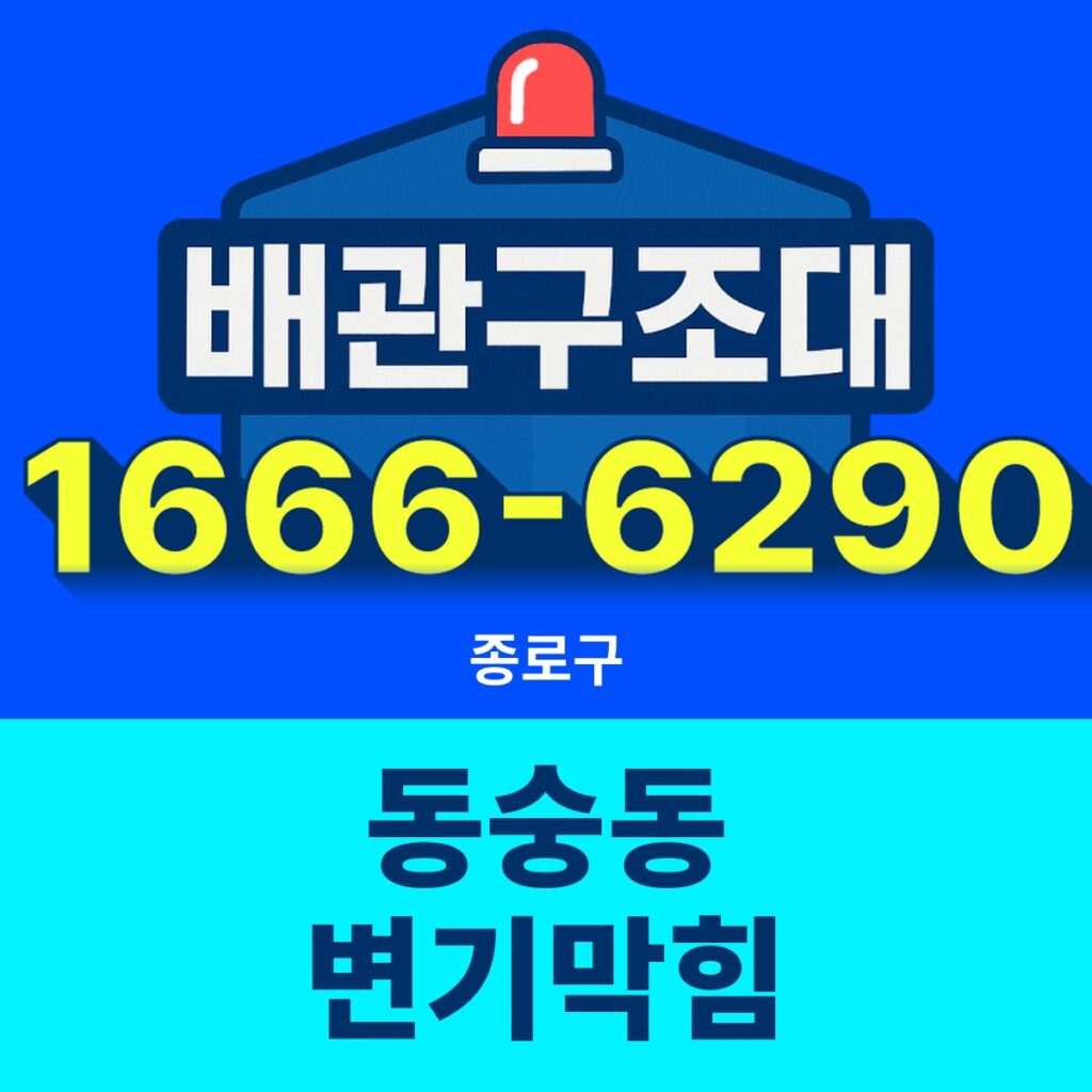 종로구 동숭동 변기막힘 출동 현장