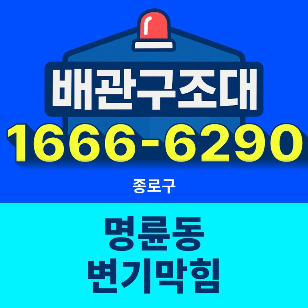 종로구 명륜동 변기막힘 출동 현장