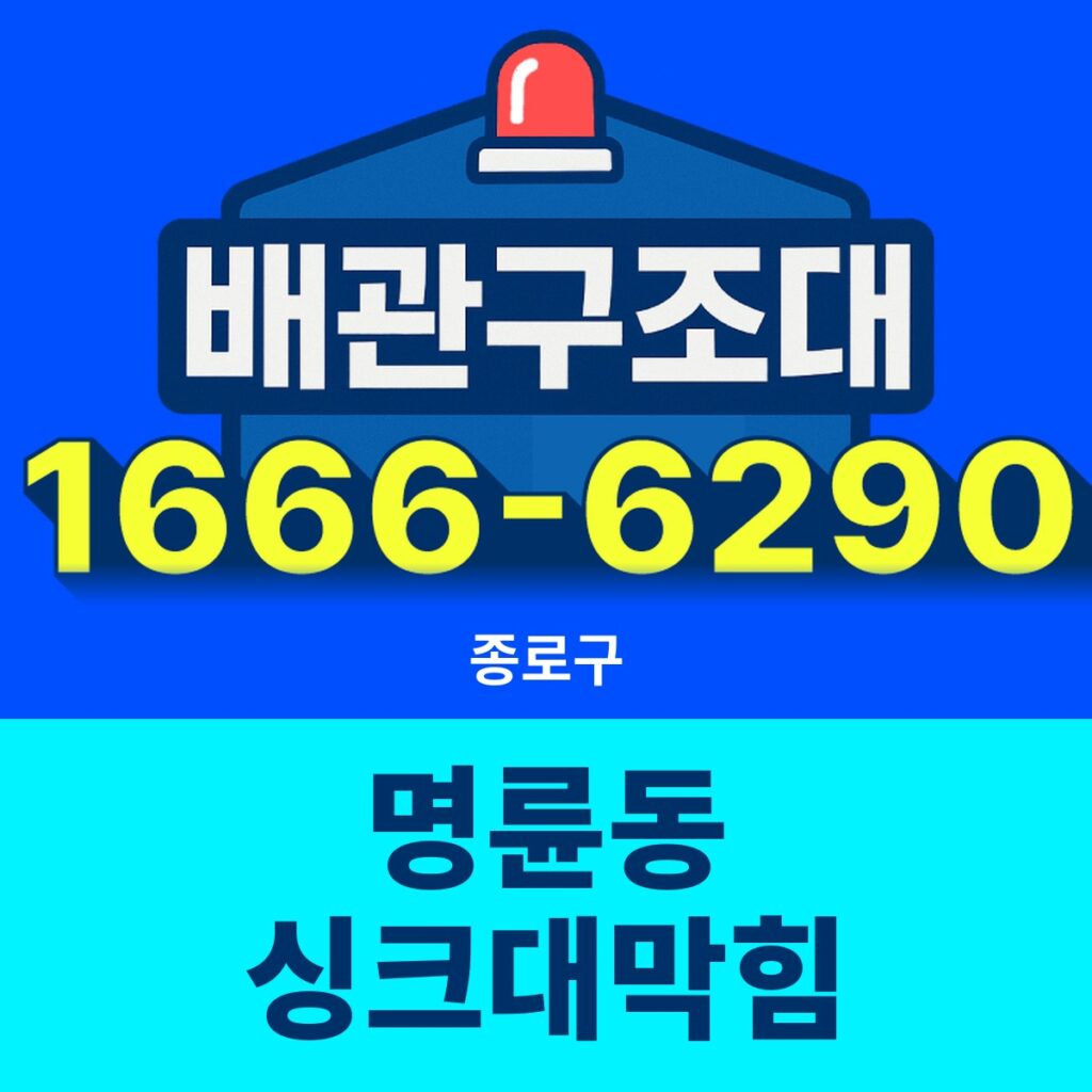 종로구 명륜동 싱크대막힘 출동 현장