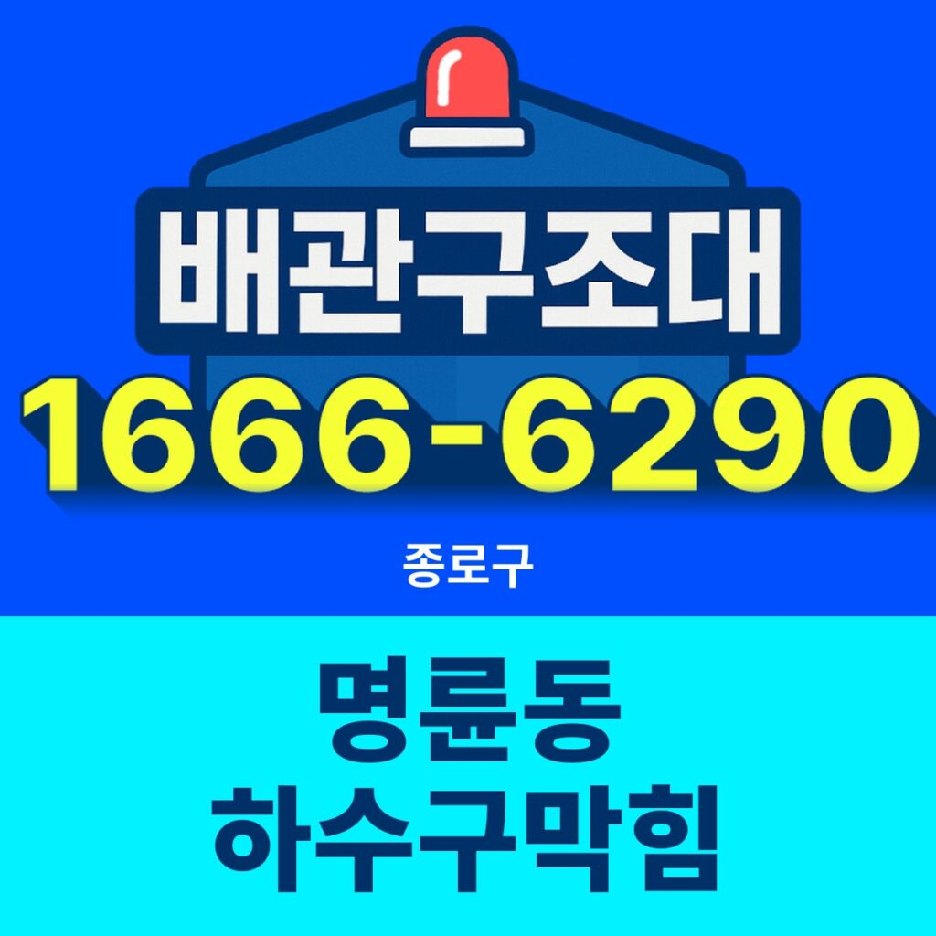 종로구 명륜동 하수구막힘 출동 현장