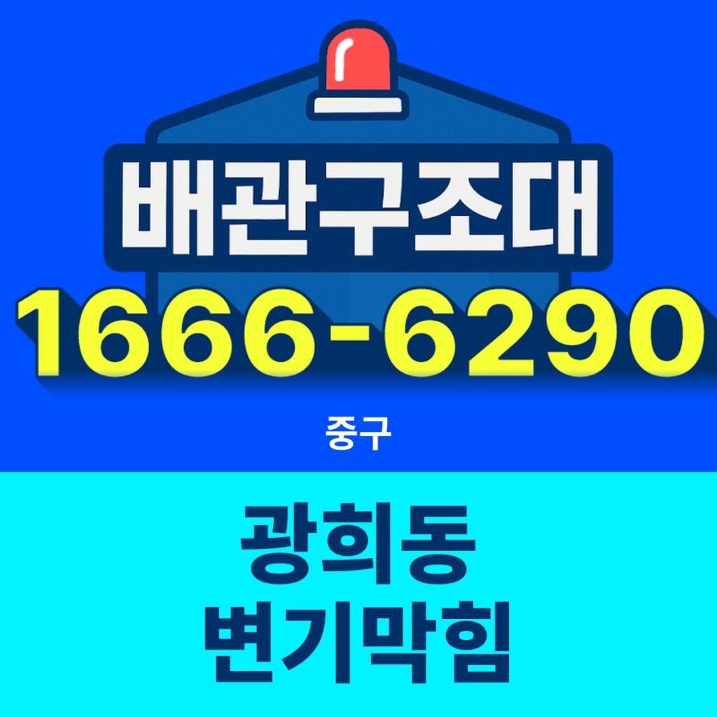 중구 광희동 변기막힘 출동 현장