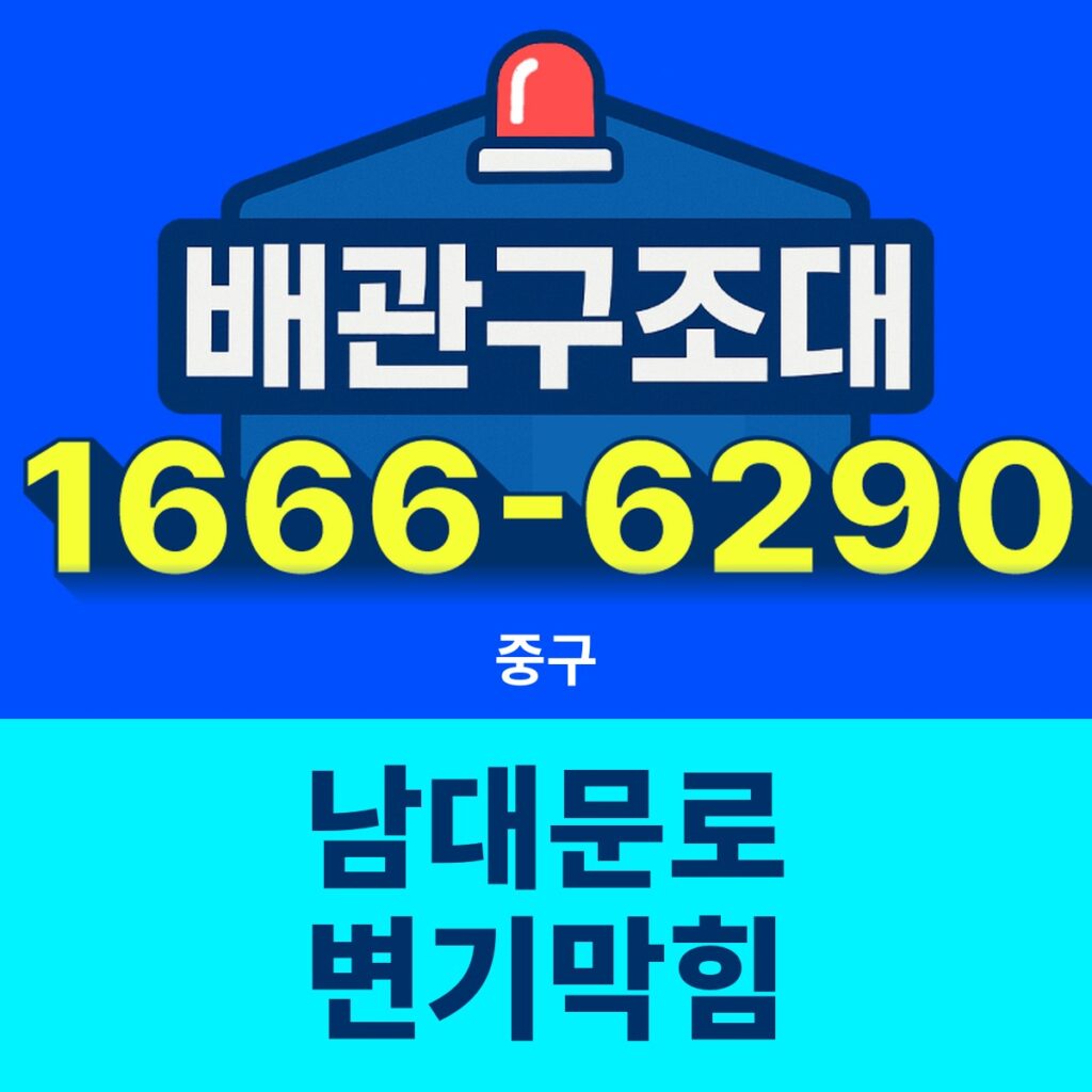 중구 남대문로 변기막힘 출동 현장