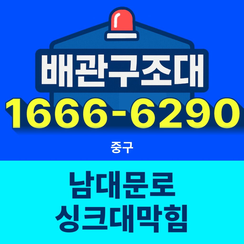 중구 남대문로 싱크대막힘 출동 현장