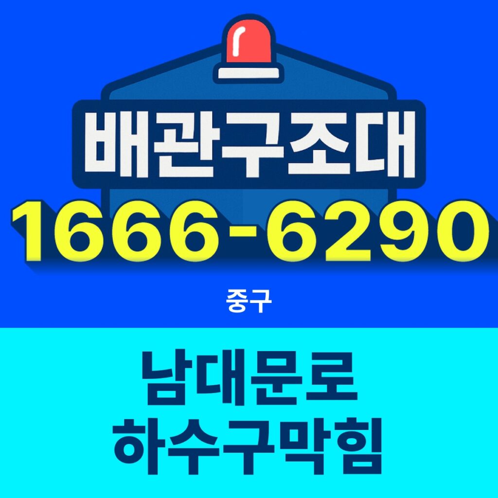 중구 남대문로 하수구막힘 출동 현장