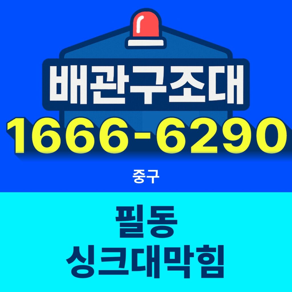 중구 필동 싱크대막힘 출동 현장