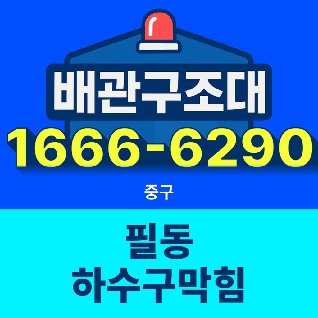 중구 필동 하수구막힘 출동 현장