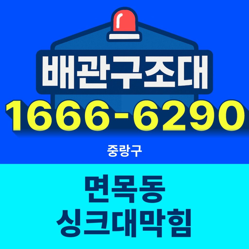 중랑구 면목동 싱크대막힘 출동 현장